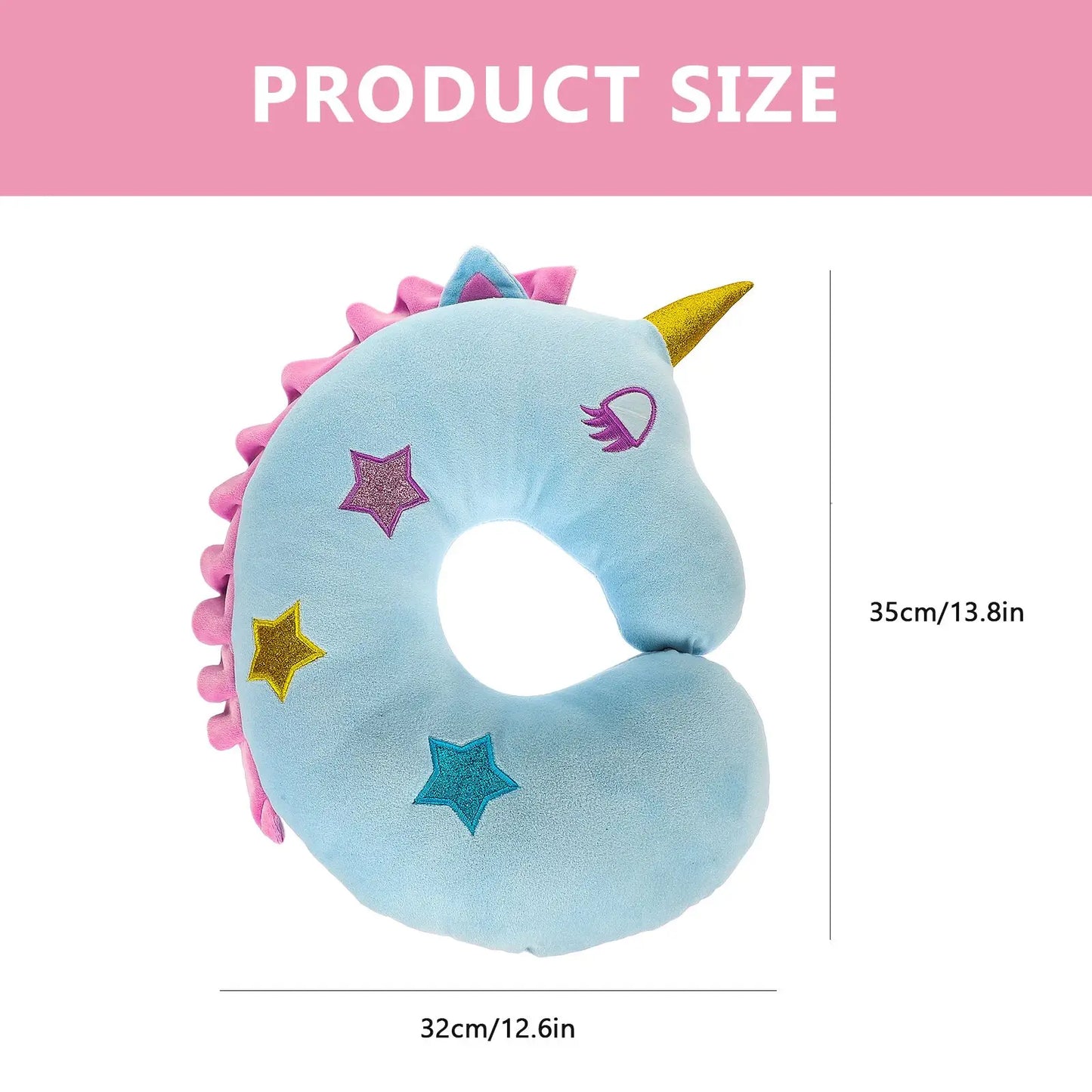 Cartoon Pillows Unicorn Kids Neck Cute Moon Support Cotton for Sleeping Travel Child