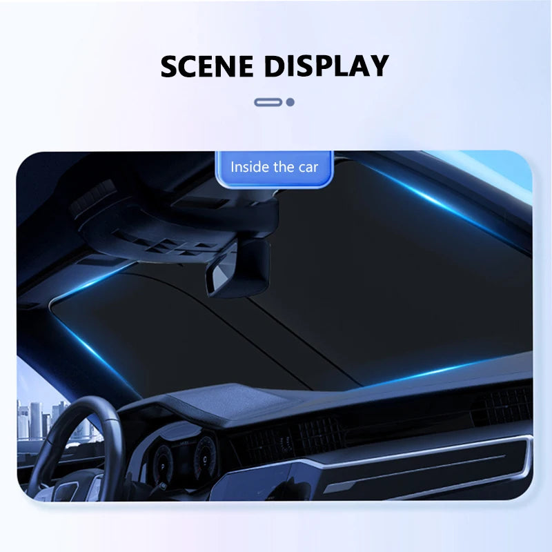 SEAMETAL Car Windshield Sun Shade Cover Foldable Front Window Sun Protection Curtain UV Ray Blocker Anti Glare Privacy Curtains