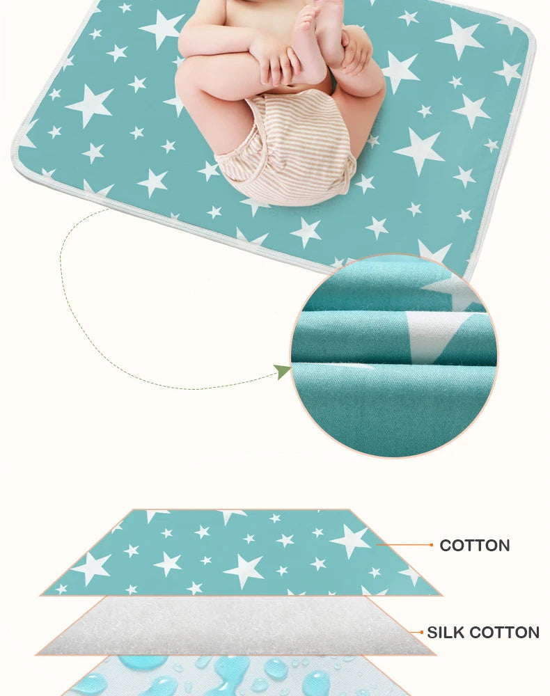 35x45cm Baby Reusable Mattress Waterproof Diapering Changing Pads Cotton Washable Newborn Mattress Baby Changing Mat