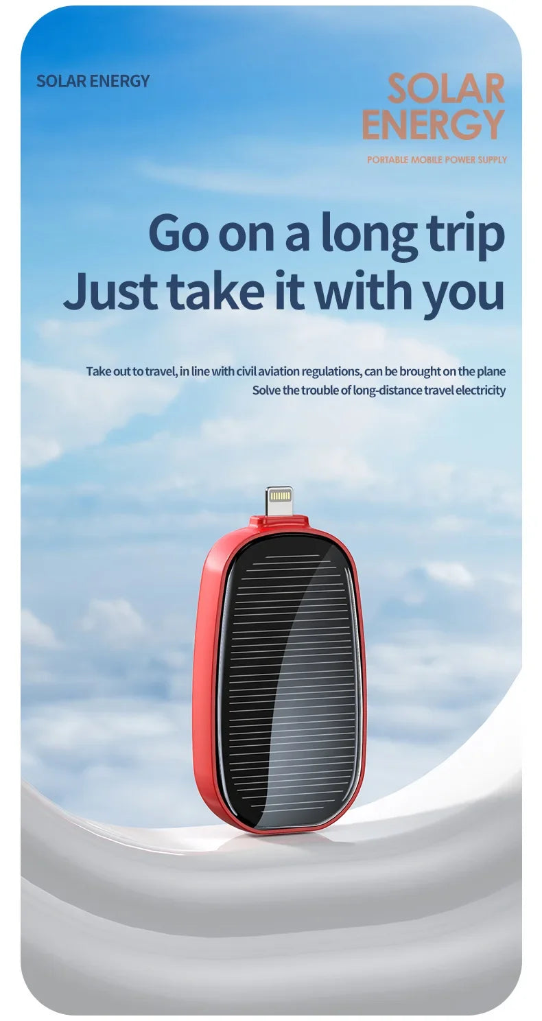 Mini Solar Keychain PowerBank Outdoor Wireless Mobile Power Pocket Charger Suitable for iPhone C Power Bank  power bank battery