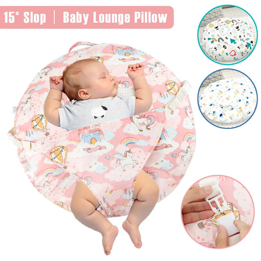 Baby Lounge Pillow Cotton Newborn Nest Sleeper Pillow 15° Slope Design Comfortable Breathable Infant Nursing Feeding Supplies