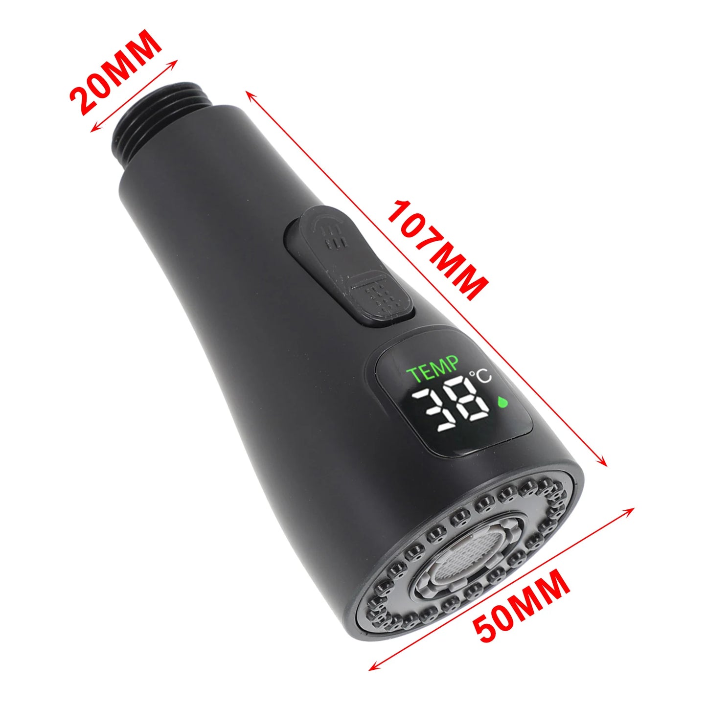 Kitchen Faucet Head LED Faucet Tap Nozzle Replacement Water Saving Reduce Bills Kitchen Swivel Head Digital Pull-out Nozzle