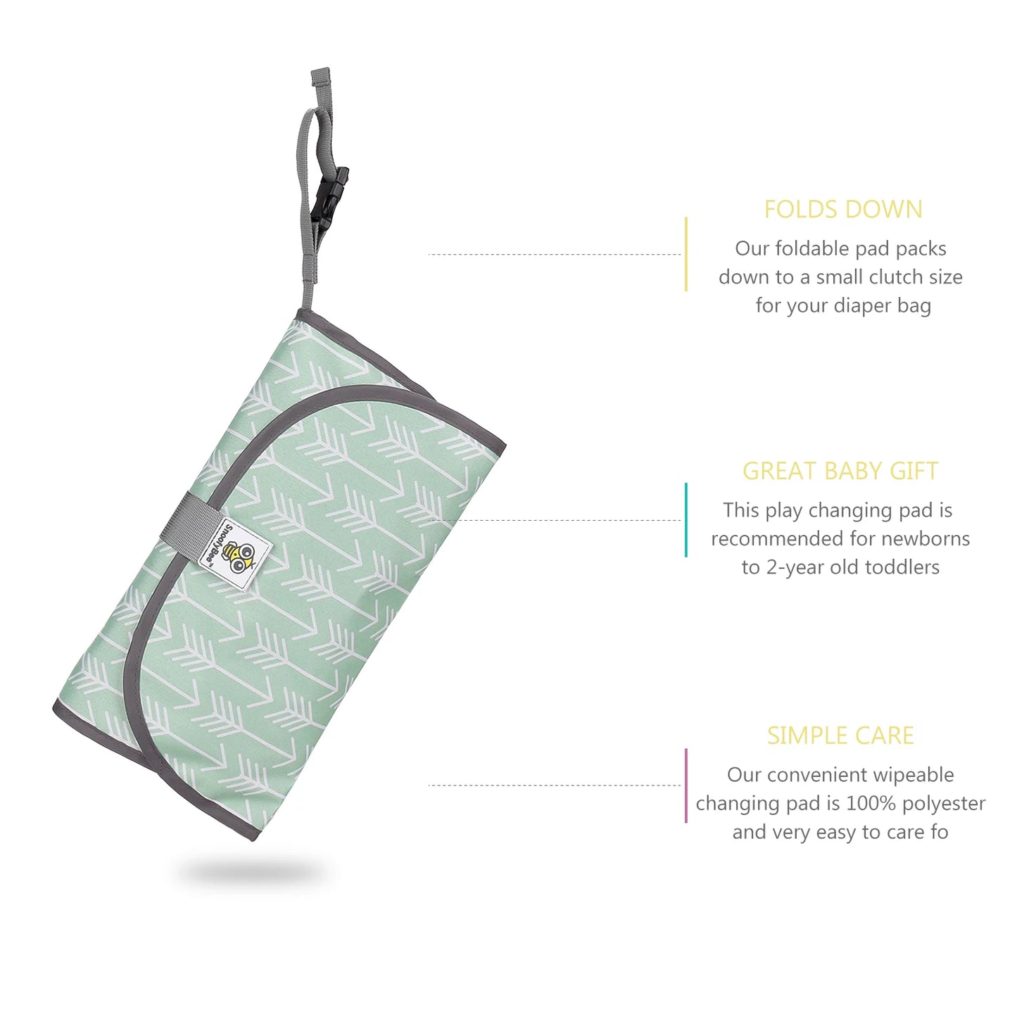 3 in 1 Portable Baby Changing Pad Multifunctional Baby Care Pad Waterproof Diaper Cover Newborn Storage Bag