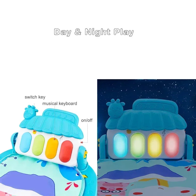 Baby Activity Gym Rack, Rané vzdelávanie 0-36 mesiacov, Hračka Darčeky Hudobný Novorodenec Klavír Klávesnica Plaziaca deka Pedál Hracia podložka