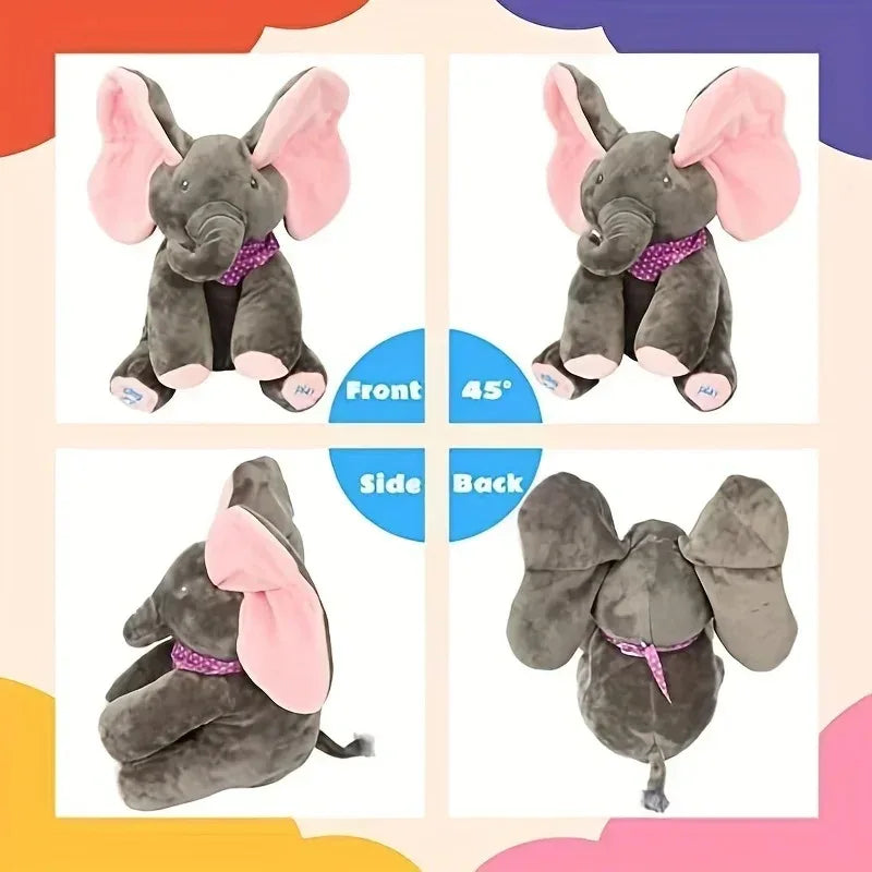 Hide-and-seek Elephant Plush Toy Baby Hide-and-seek Game Toy Singing Interactive Musical Toys Gifts