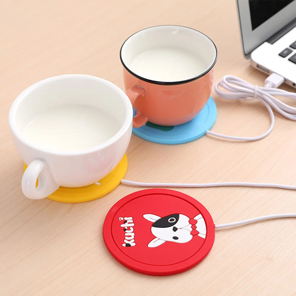Silicone Tea Coffee Cup Warmer USB Heating Cup Pad Milk Mug Heater Thermal Insulation Tablemat Winter Home Office Mugs Coaster