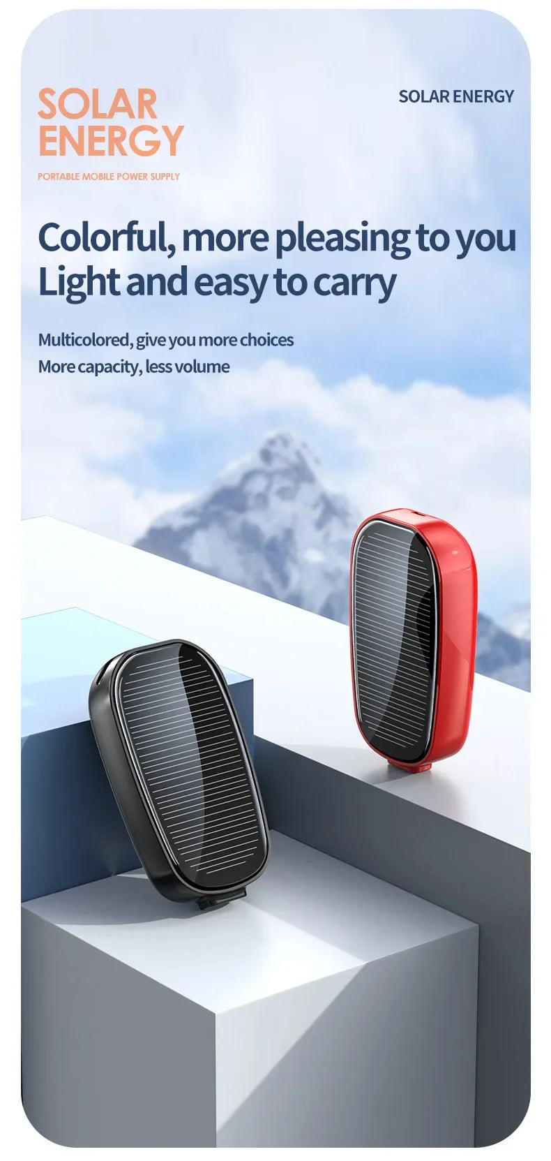 Mini Solar Keychain PowerBank Outdoor Wireless Mobile Power Pocket Charger Suitable for iPhone C Power Bank  power bank battery