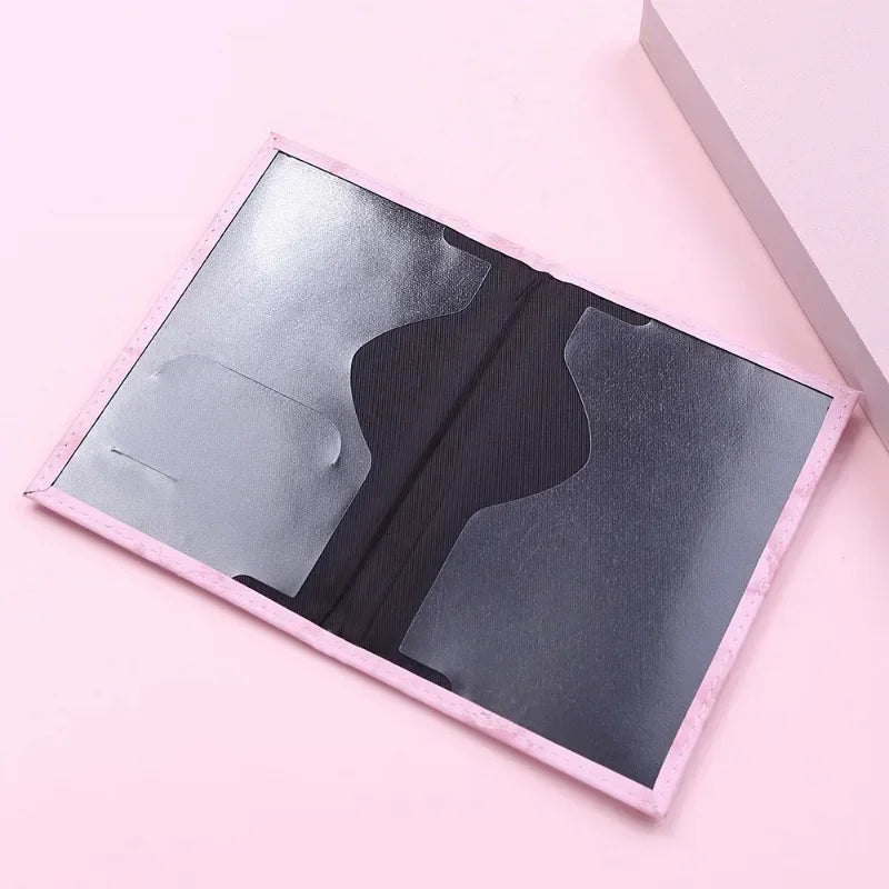 Women Fashion Pink Marble Pattern Travel Passport Cover Holder Bag Credit Cases Thin Ticket Protective Essentials Accessories