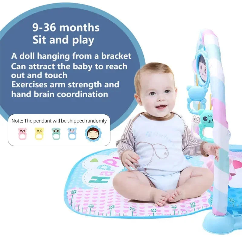 Hudobná podložka pre batoľatá, Pedál na klavír, Fitness stojan na aktivity, Podložky na hranie na bruško, Výbava na cvičenie pre bábätká 0-1 ročné deti BABY FITNESS PIANO