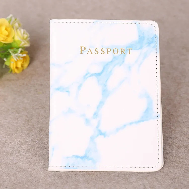 Women Fashion Pink Marble Pattern Travel Passport Cover Holder Bag Credit Cases Thin Ticket Protective Essentials Accessories