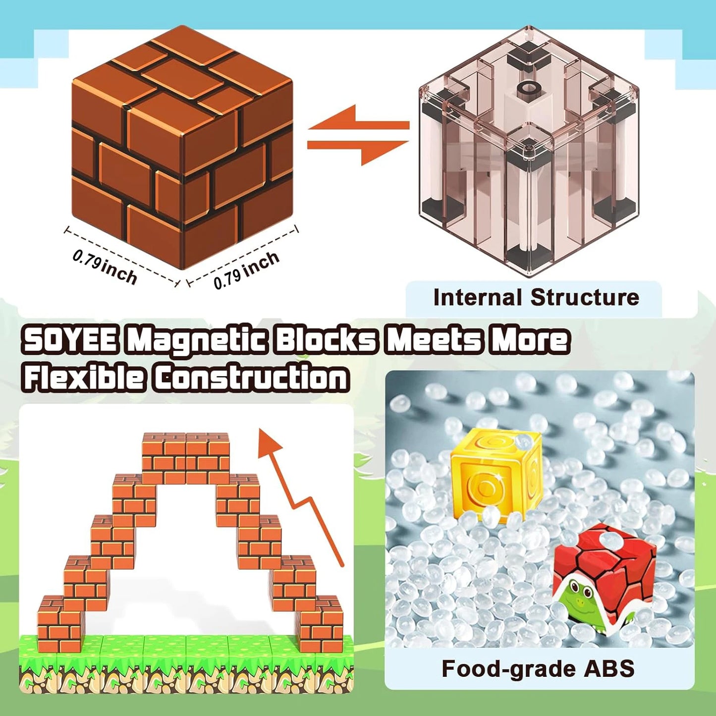 New 192PCS Magnetic Building Blocks Mine Magnet World Set Toys STEM Montessori Stacking Cubes Construction Set Christmas Gift