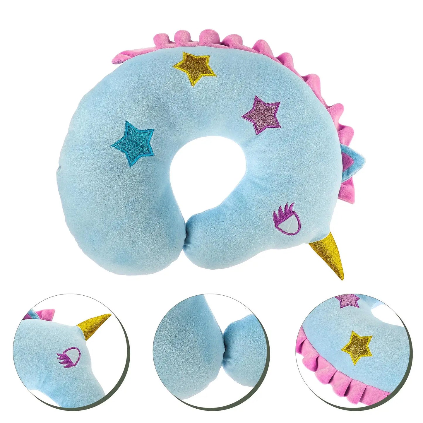 Cartoon Pillows Unicorn Kids Neck Cute Moon Support Cotton for Sleeping Travel Child