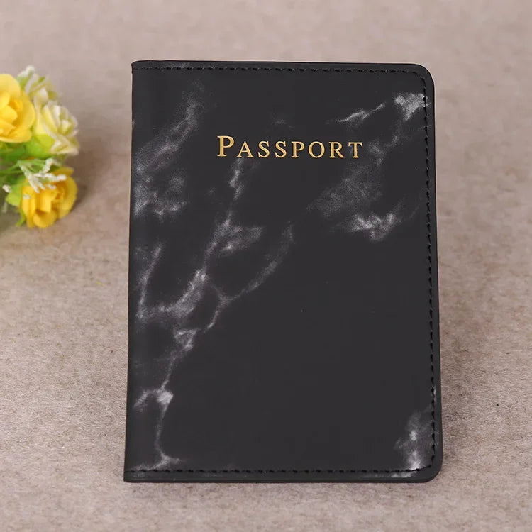 Women Fashion Pink Marble Pattern Travel Passport Cover Holder Bag Credit Cases Thin Ticket Protective Essentials Accessories