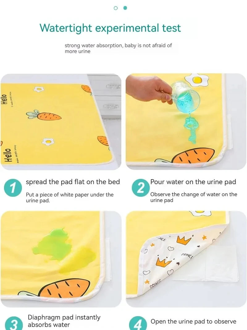 Washable Baby Urine Mat Waterproof Foldable Newborn Portable Infant Changing Mat Durable Cotton Baby Diaper Sheet