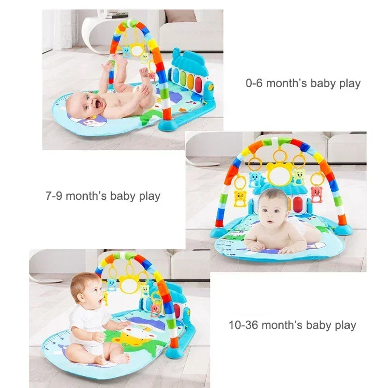 Baby Activity Gym Rack, Rané vzdelávanie 0-36 mesiacov, Hračka Darčeky Hudobný Novorodenec Klavír Klávesnica Plaziaca deka Pedál Hracia podložka