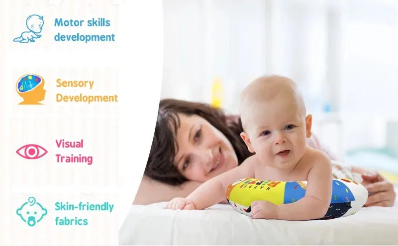 Baby Tummy Time Pillow Toy Baby Lying Pillow for Babies High Contrast Newborn Head Support Pillows Nursing Infant Crawling Train