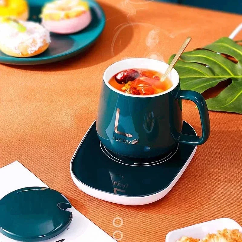 Constant Temperature Heating USB Electric Mug Mat Set Milk Tea Water Home Office 55℃ Coffee Mug Warmer Pad Cup Heater Coster