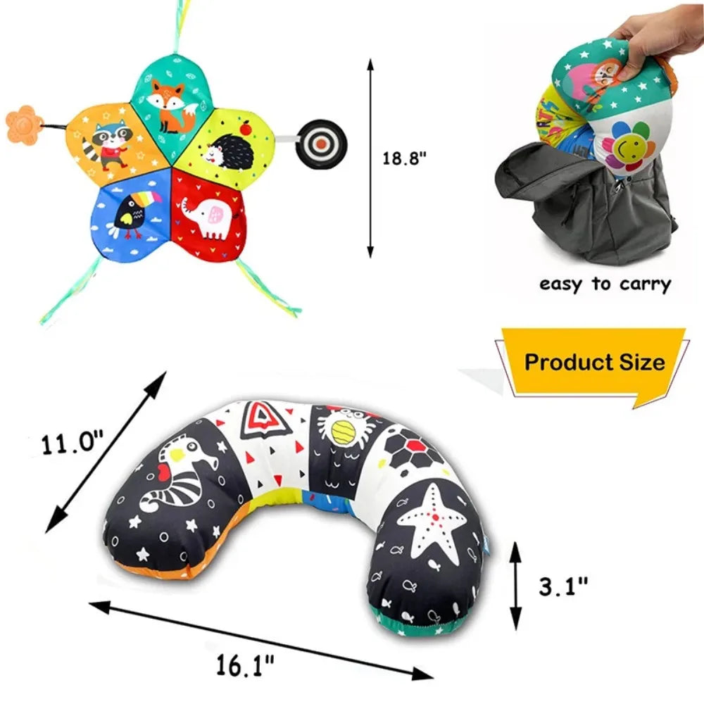 Baby Tummy Time Pillow Toy Baby Lying Pillow for Babies High Contrast Newborn Head Support Pillows Nursing Infant Crawling Train