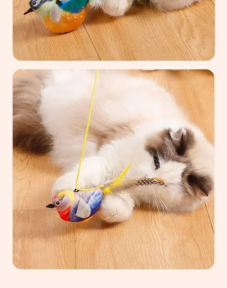 Simulated Bird Cat Toy Interactive Toys Dog Rechargeable Chirping Flapping Bird(no Flying) Catnip Touch Activated Plush Toy Pet