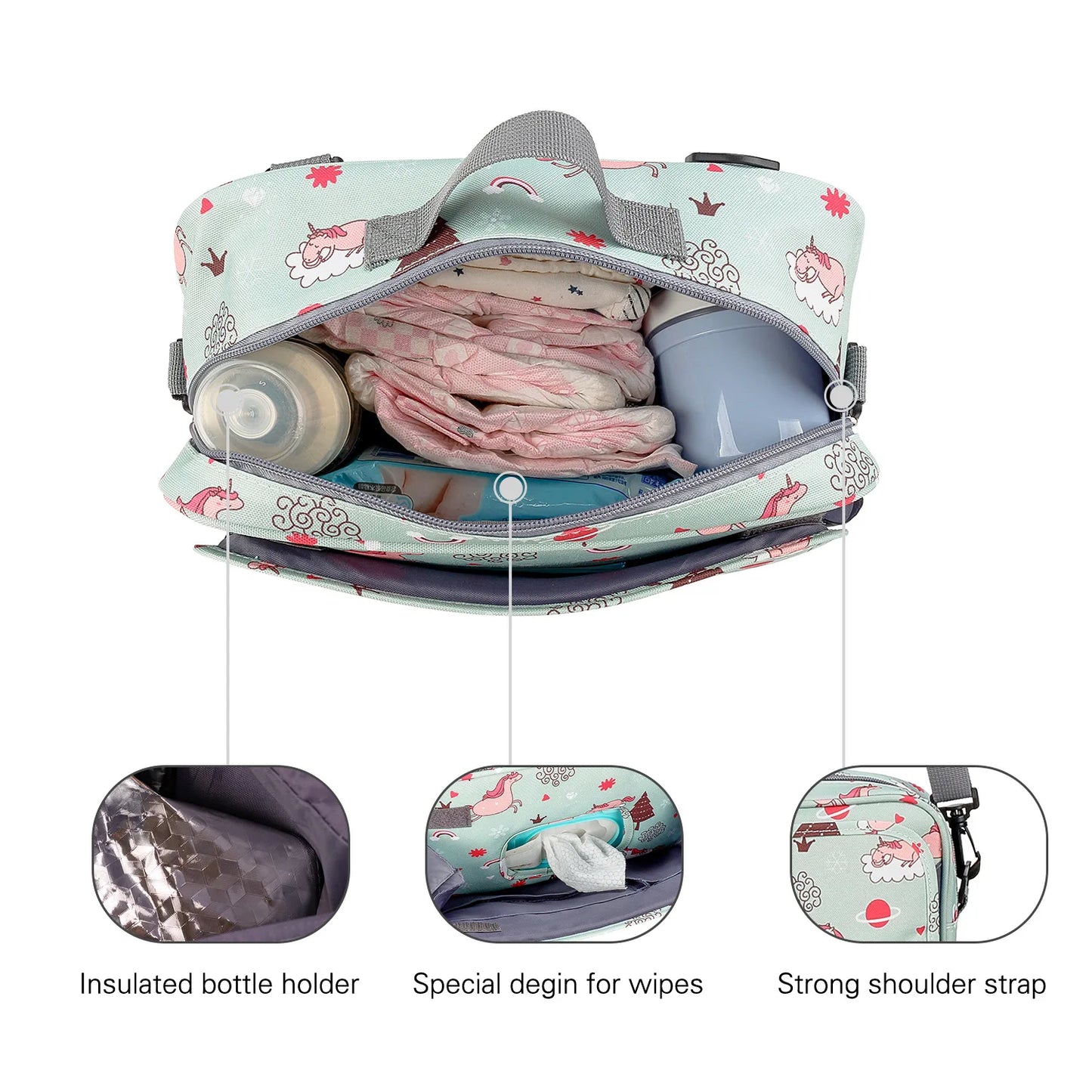 Waterproof Baby Mummy Bags Fashion Prints WetDry for Disposable Reusable Maternity Diaper Bag Double Handle Wetbags