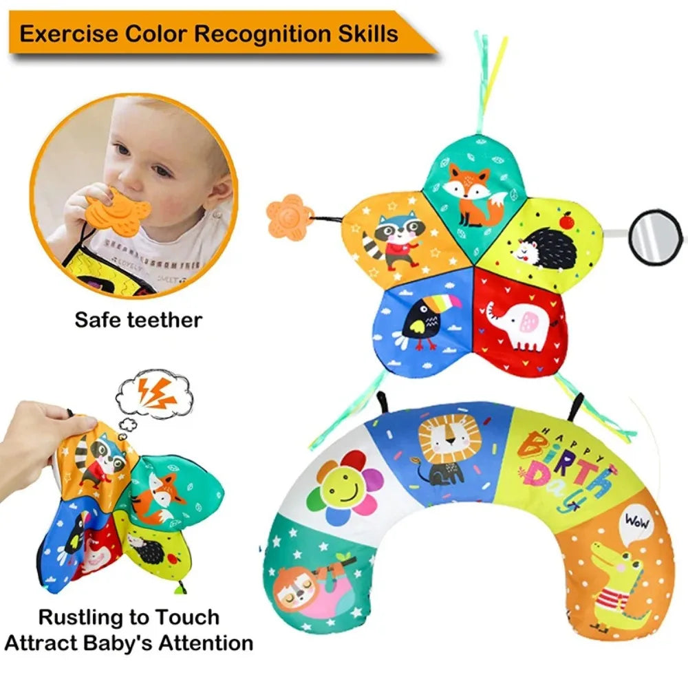 Baby Tummy Time Pillow Toy Baby Lying Pillow for Babies High Contrast Newborn Head Support Pillows Nursing Infant Crawling Train