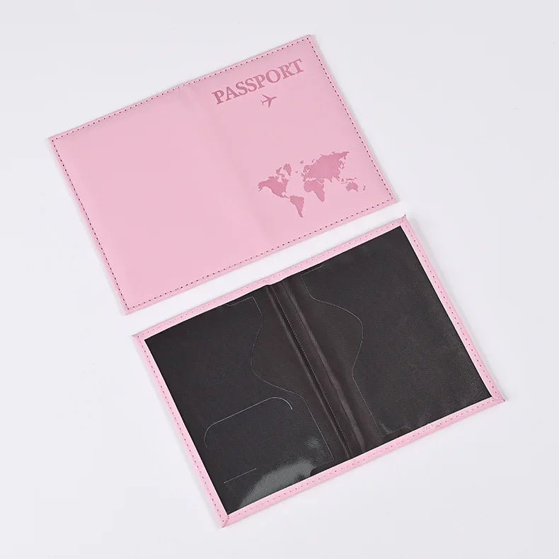 Women Fashion Pink Marble Pattern Travel Passport Cover Holder Bag Credit Cases Thin Ticket Protective Essentials Accessories