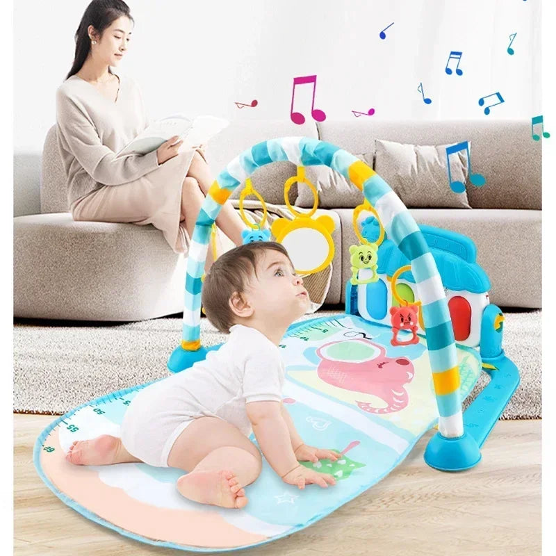 Baby Activity Gym Rack, Rané vzdelávanie 0-36 mesiacov, Hračka Darčeky Hudobný Novorodenec Klavír Klávesnica Plaziaca deka Pedál Hracia podložka