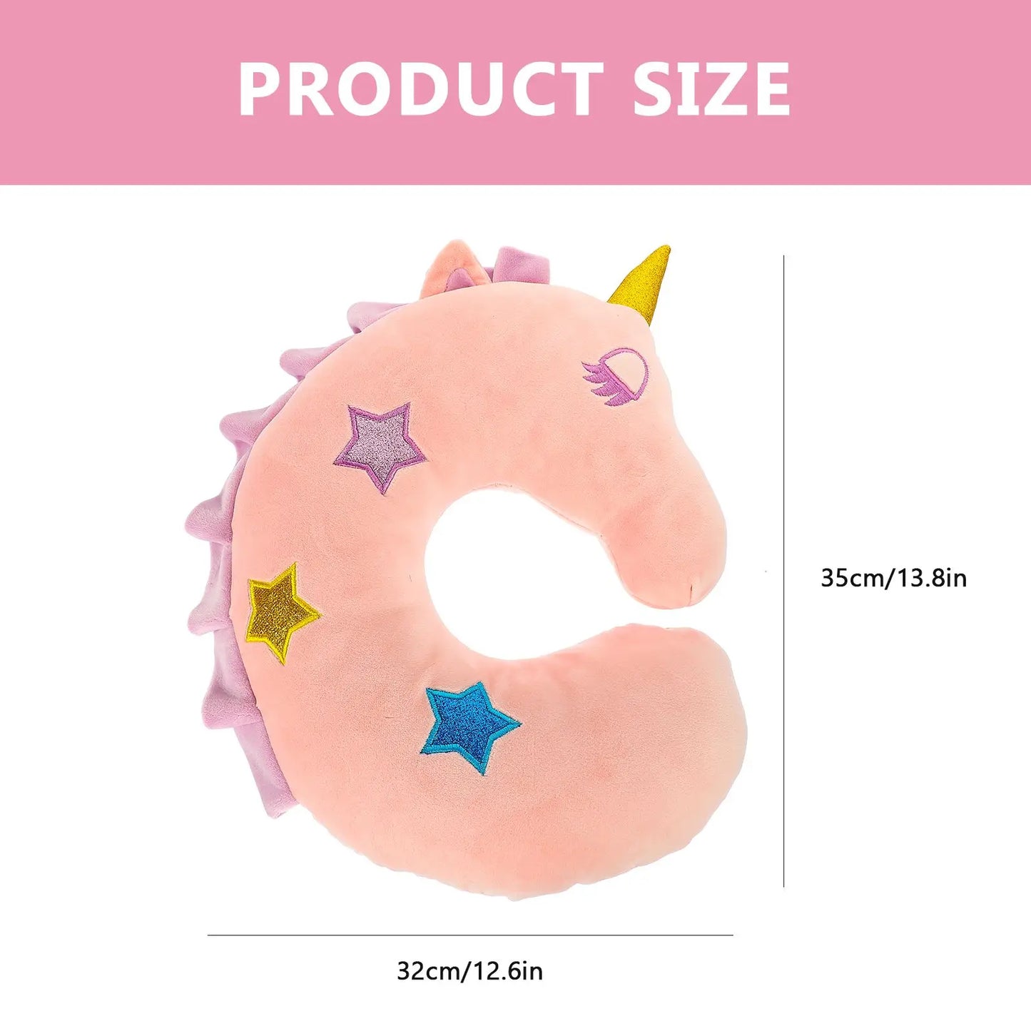 Cartoon Pillows Unicorn Kids Neck Cute Moon Support Cotton for Sleeping Travel Child