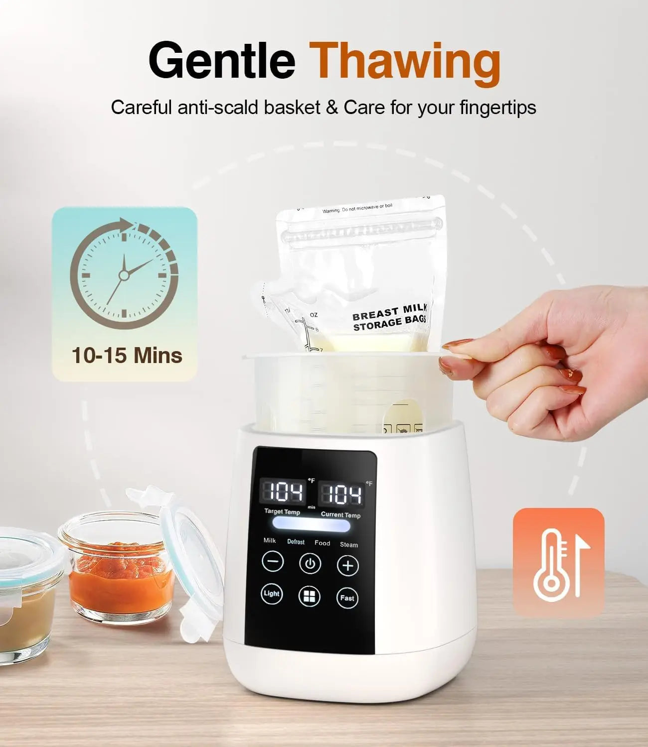 Baby Bottle Warmer & Sterilizer 24 hour 6-in-1Multifuntion Breast Milk Warmer Accurate Temperature Control Baby Bottle Heater
