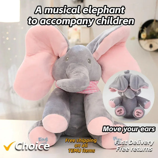 Hide-and-seek Elephant Plush Toy Baby Hide-and-seek Game Toy Singing Interactive Musical Toys Gifts