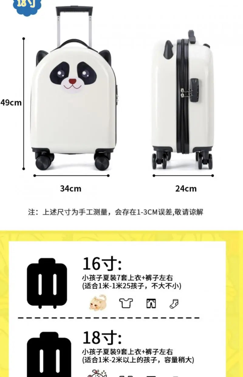 Hello Kittys 18 Inches Small Light Child Can Sit Suitcase Sanrios Kawaii Boy Travel Lockbox Girl Trolley Carry-On Suitcase