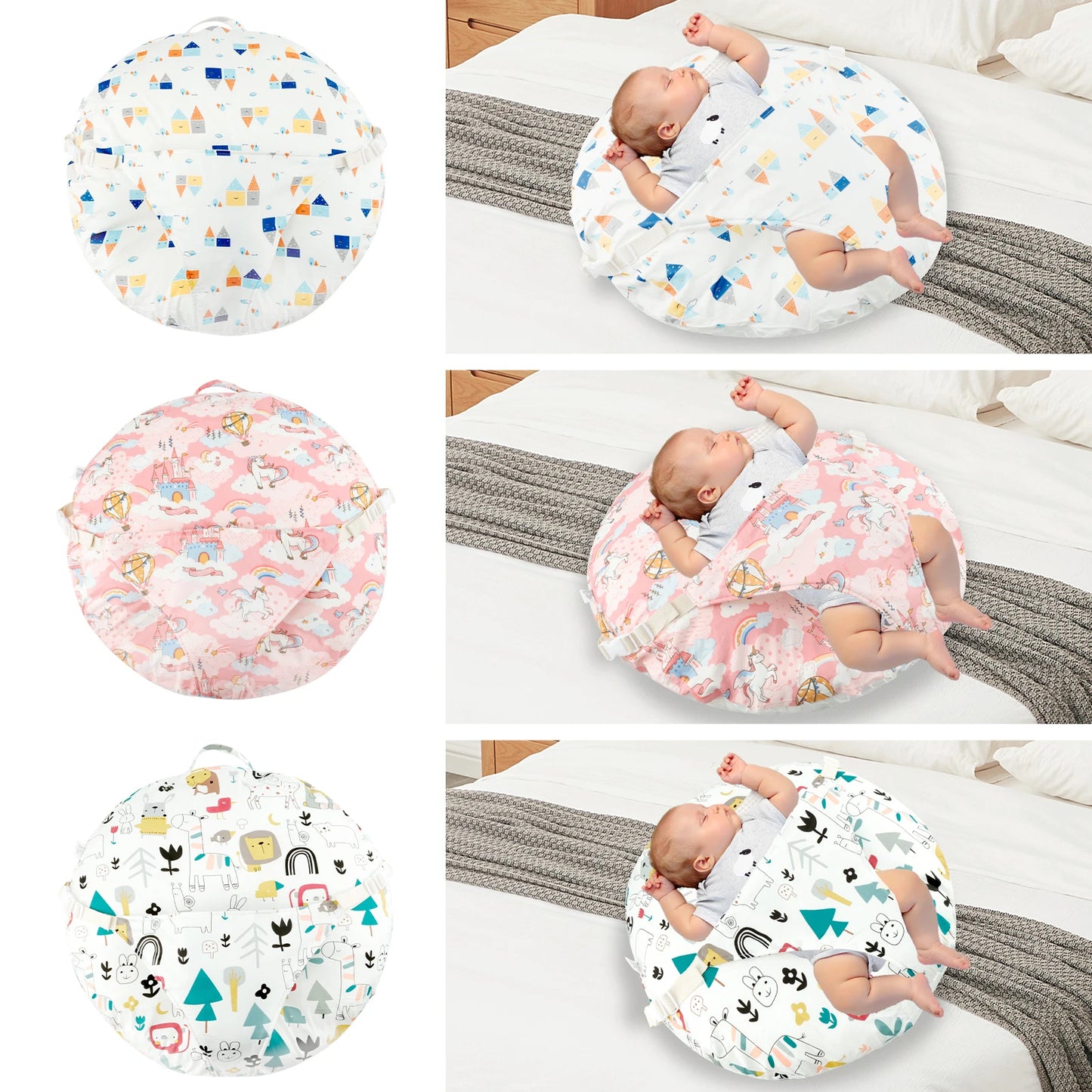 Baby Lounge Pillow Cotton Newborn Nest Sleeper Pillow 15° Slope Design Comfortable Breathable Infant Nursing Feeding Supplies
