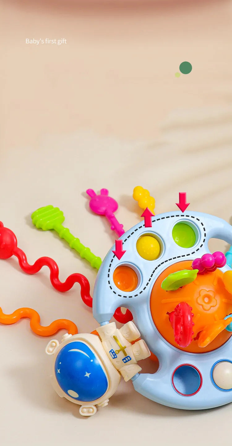 Montessori Pull String Sensory Toys Baby 6 12 Months Silicone Develop Teething Activity Toys For Baby 1-3Y Educational Toys