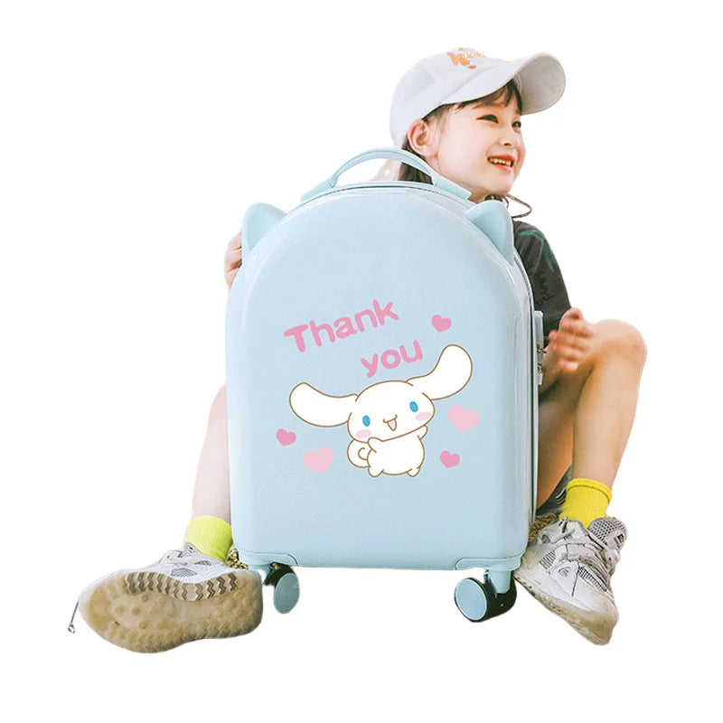Hello Kittys 18 Inches Small Light Child Can Sit Suitcase Sanrios Kawaii Boy Travel Lockbox Girl Trolley Carry-On Suitcase