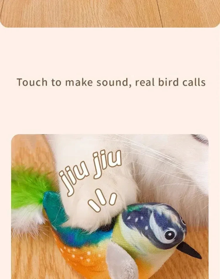 Simulated Bird Cat Toy Interactive Toys Dog Rechargeable Chirping Flapping Bird(no Flying) Catnip Touch Activated Plush Toy Pet