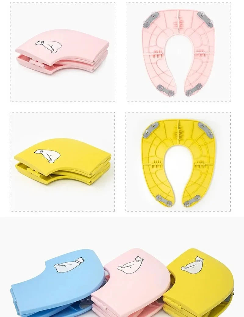 Travel On A Toilet Seat Non-Slip Suction Cups  Folding Travel Potty Seat Portable For Fits Round Oval Toilets Tourist Carry-On
