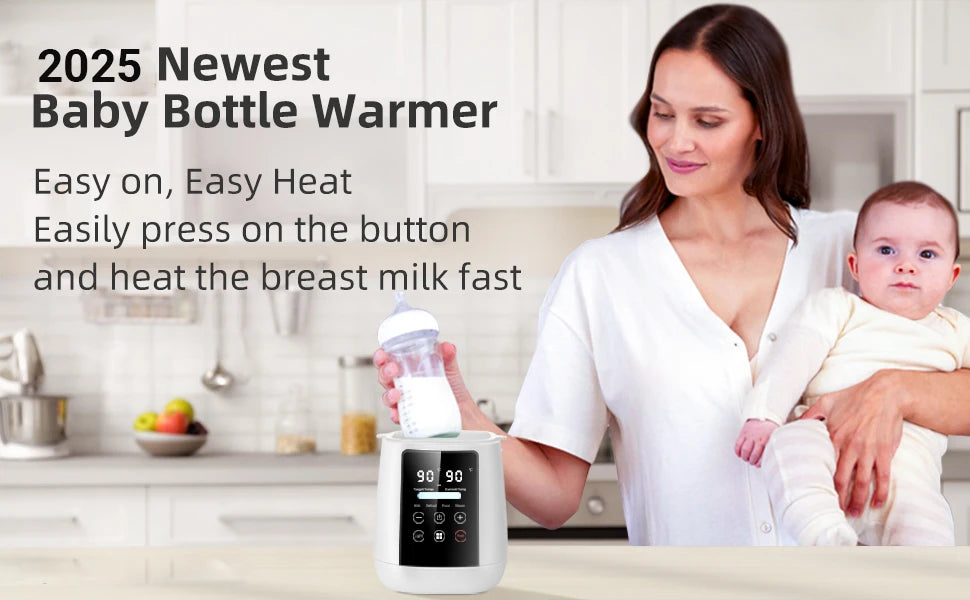 Baby Bottle Warmer & Sterilizer 24 hour 6-in-1Multifuntion Breast Milk Warmer Accurate Temperature Control Baby Bottle Heater