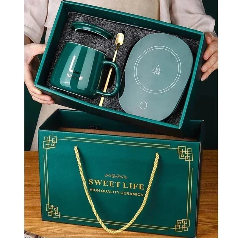 Constant Temperature Heating USB Electric Mug Mat Set Milk Tea Water Home Office 55℃ Coffee Mug Warmer Pad Cup Heater Coster