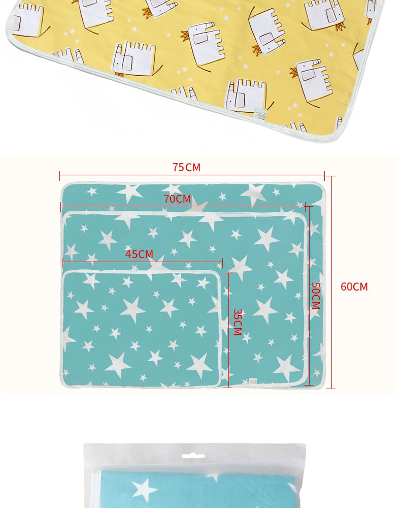 35x45cm Baby Reusable Mattress Waterproof Diapering Changing Pads Cotton Washable Newborn Mattress Baby Changing Mat