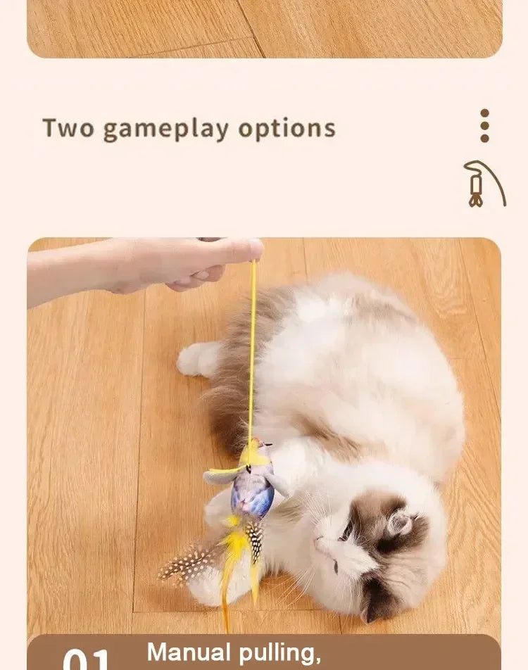 Simulated Bird Cat Toy Interactive Toys Dog Rechargeable Chirping Flapping Bird(no Flying) Catnip Touch Activated Plush Toy Pet