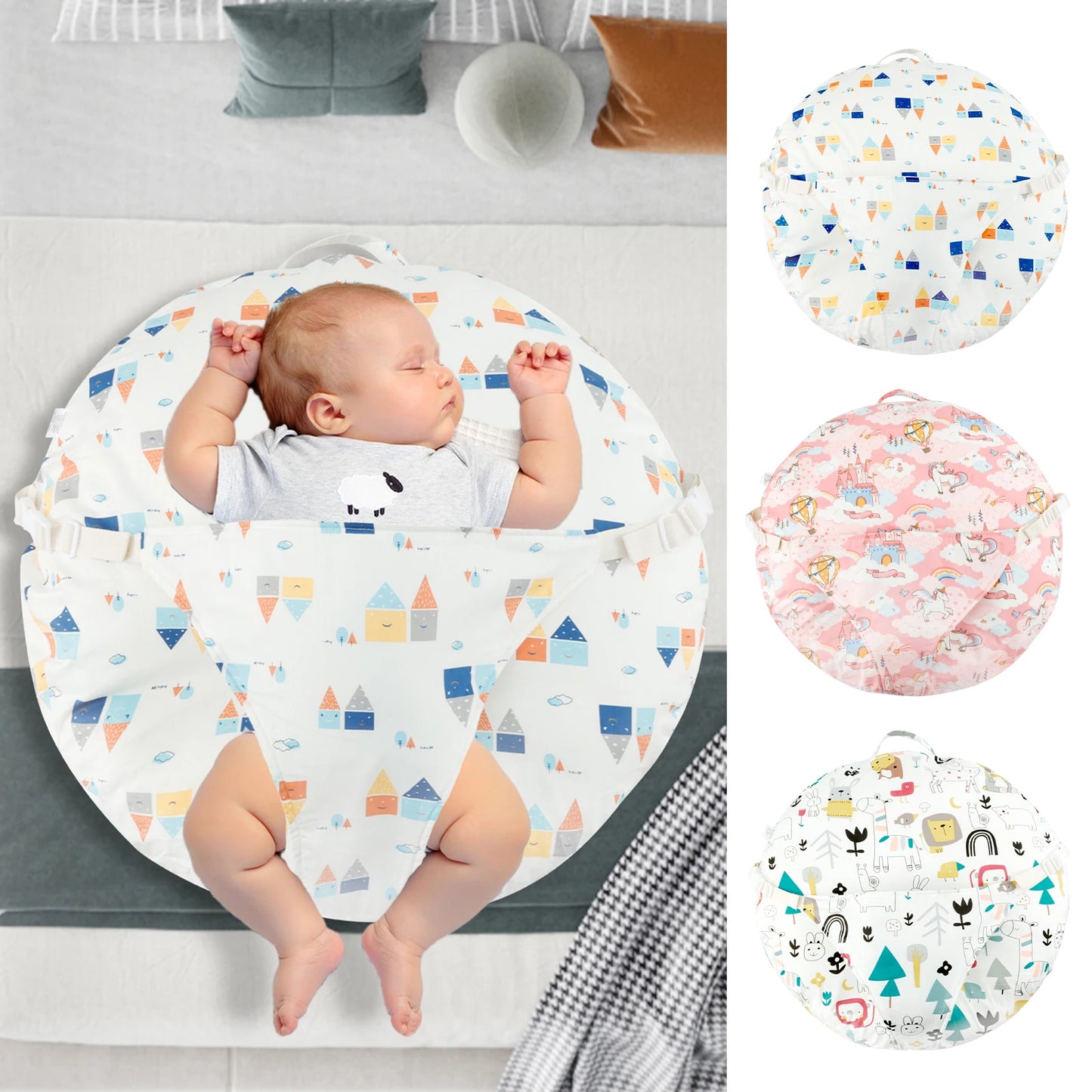Baby Lounge Pillow Cotton Newborn Nest Sleeper Pillow 15° Slope Design Comfortable Breathable Infant Nursing Feeding Supplies