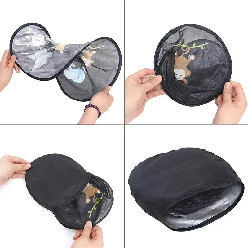 Car Universal Sun Shade Windshield Roof Window Cover Children Adult Adsorbable High-Tech Fabric Sun Shade Auto Accessories 2Pcs