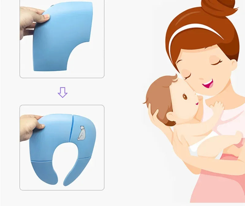 Travel On A Toilet Seat Non-Slip Suction Cups  Folding Travel Potty Seat Portable For Fits Round Oval Toilets Tourist Carry-On