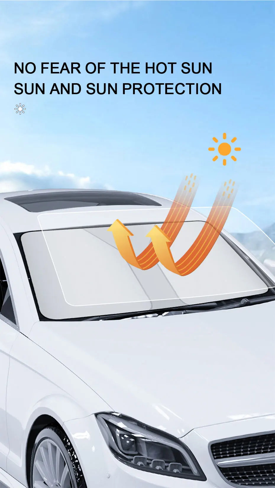 SEAMETAL Car Windshield Sun Shade Cover Foldable Front Window Sun Protection Curtain UV Ray Blocker Anti Glare Privacy Curtains