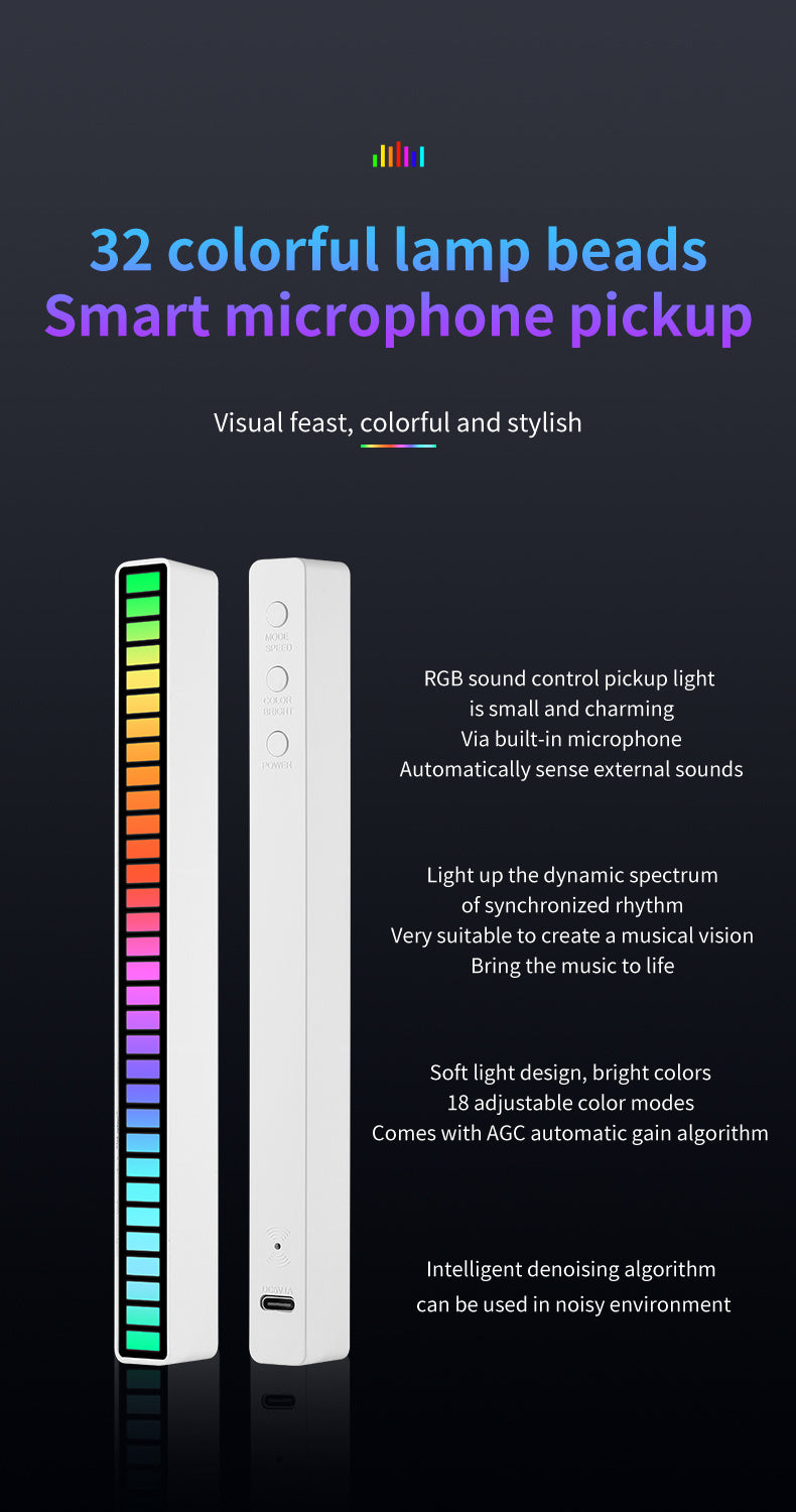 RGB farebné osvetlenie podľa rytmu zvuku s USB